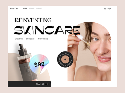 SkinCare website UI/UX Design branding design graphic design illustration landing page minimal minimal website skincare website ui ux website design