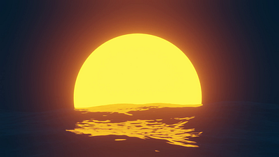 Sunset under the ocean 2d 3d animation blender branding design fiverr graphic design illustration latest logo minimal motion graphics new trend ui