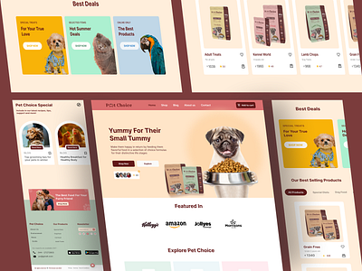 Responsive Website | Pet Food Shop branding logo pet food website responsive responsive website ui website