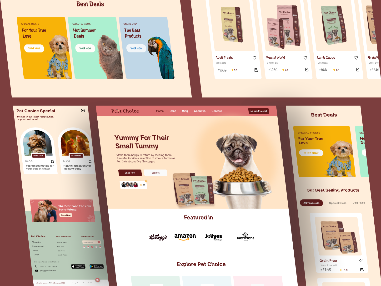 Responsive Website Pet Food Shop by Harinee S K on Dribbble