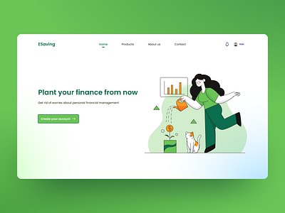 Finance Management Landing Page adobe illustrator application figma finance illustration landing page money ui uiux design ux web design