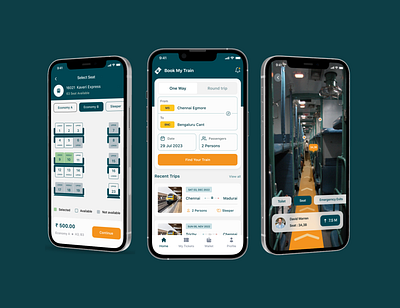 Train Ticket Booking App UI Design | BookMyTrain 3d animation app branding design e commerce graphic design illustration logo motion graphics ui ux vector