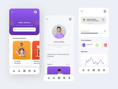 Education mobile app app dashboard design education ui