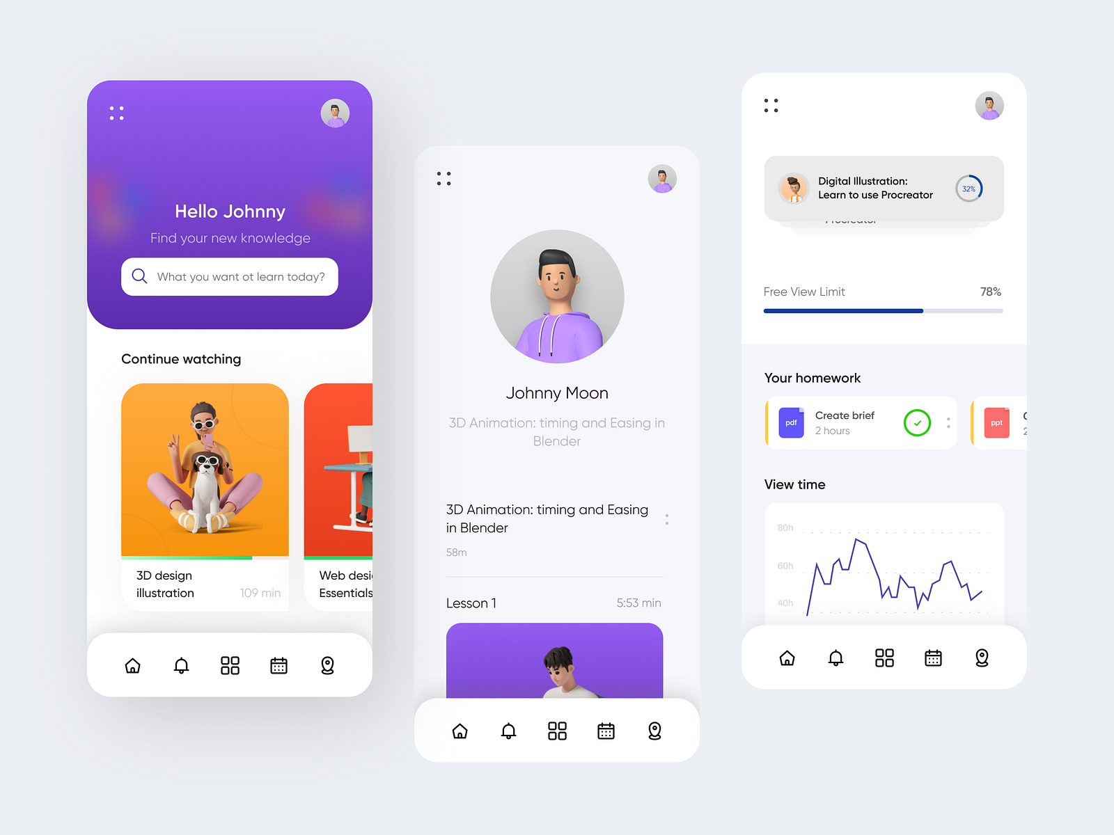 Education mobile app by Sasha Tkach on Dribbble