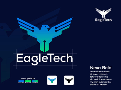 EagleTech Technology Logo branding creative design graphic design logo logos modern logo vector