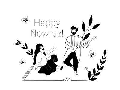 Happy Nowruz! behance black and white branding design dribbble graphic design happy illustration iran iranian minimal norooz nowruz persian vector نوروز