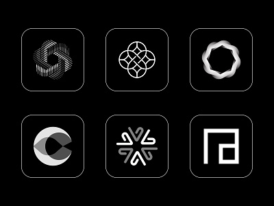 B&W Logo Collection 3d app brand branding graphic design identity illustration logo logocollection logodesign logodesigner minimal motion symbol ui vector