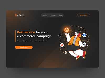 SaaS Landing Page Web Design application design figma illustration landing page saas service software ui uiux design ux