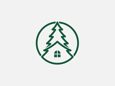 Cabin Pine - Resort Cabin Logo brand identity branding brandmark cabin company concept design forest graphic design hotel identity logo logomark minimalist modern modern logo pine poster praw resort