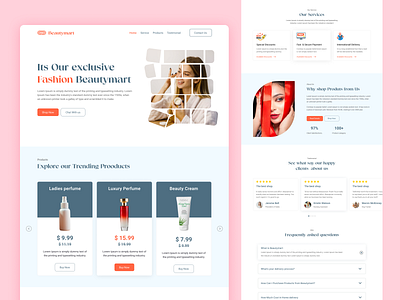 Cosmetics - Beauty Products Landing Page beauty beauty landing page cosmetics cosmetics landing page e commerce fashion fashion landing page landing page design stylish design ui design