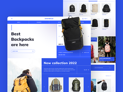 An E-commerce Backpacks Website UI Design application backpacks design ecommerce fashion figma landing page ui uiux design ux web design