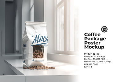 Coffee Package Poster Mockup design food illustration logo mock-up mockup package packaging poster psd template