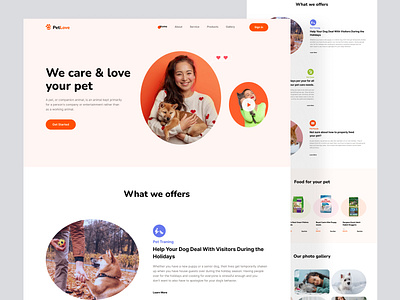 PetLove - Pet Shop landing Page creative design landing page landing page design pet product design ui design uiux design web design webesite