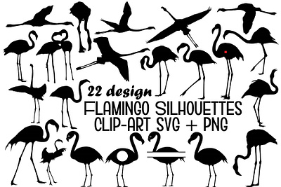 Flamingo Silhouette Clipart animal bird fauna flamingo illustration nature neck vector