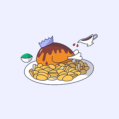 gravy baby adobefresco adobeillustator chicken chickendinner design food fresco illustration illustrator sundayroast