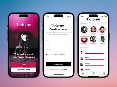 Voting App design figma mobile app ui uiu uiux