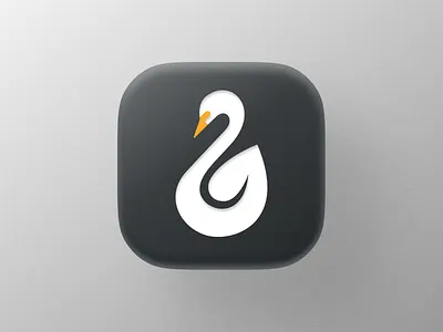 Leaf swan! bird birds brand branding dark design figma icon illustration ios ipados leaf logo macos saas swan white wings