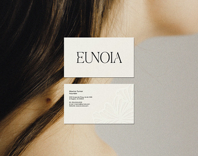 Eunoia Natural Skincare Branding branddesigner branding businesscards cosmetics customtype design graphic design holistic logo logodesign logodesigner mockup organic skincare type typography visualidentity wordmark