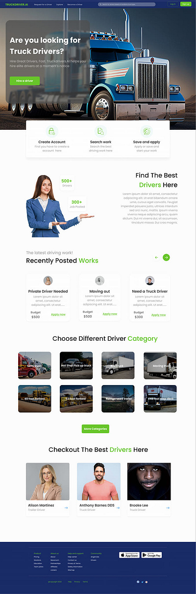 Truck Driver Marketplace animation branding design graphic design illustration motion graphics ui ux vector