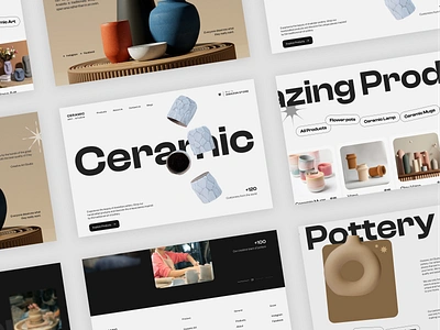 Ceramic - Art studio website art art website artist awsmd best design ceramic creative design home page landing landing page minimal modern ui personal website pottery startup studio ui ux web webdesign