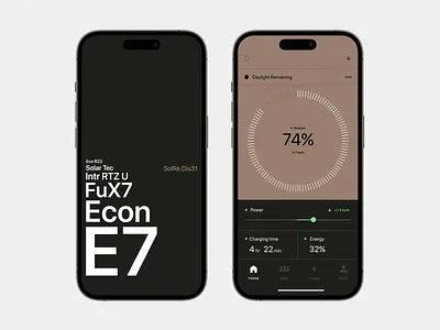 Solar energy mobile UI