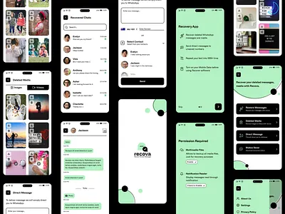 Messages Recovery App Design adobexd app ui appdesign design designsense figma messages recovery app real app ui ui design uiux ux