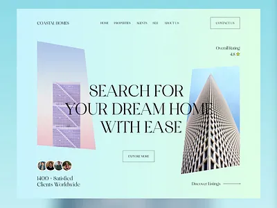 COSTAL HOMES - Real Estate Agency Website architechture website minimal property listing website property website real estate real estate agency real estate website residence shihab ui ui design ui ux ux web design website website design