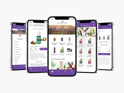 Young Living app graphic design ui