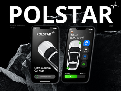 POLSTAR EV MOBILE APP UI app branding design graphic design illustration ui