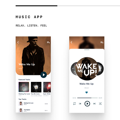 Music App app design graphic design typography ui ux
