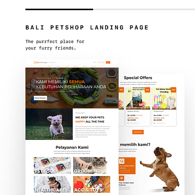 Bali Petshop Landing Page app design graphic design typography ui ux