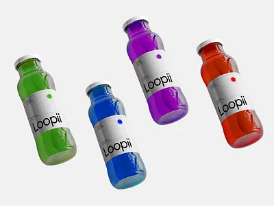 Loopii Juice Packaging bottle brand identity branding can identity juice logo packaging