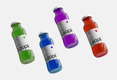 Loopii Juice Packaging bottle brand identity branding can identity juice logo packaging