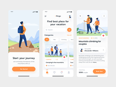 UI design of a mobile application for travel and tourism app branding design icon illustration ui ux vector