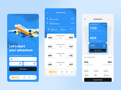 #Exploration Boarding Pass app boarding pass concept design exploration figma flight interface plane ticket ui