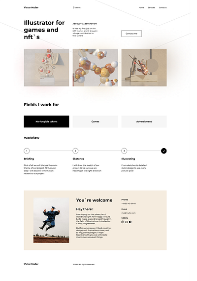 Portfolio, Victor Muller abstract design graphic design minimalism portfolio self branding ui web design