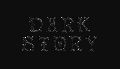 DarkStory-Font 3d blender clay doh font illustration modeling clay type