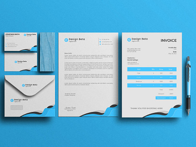 Corporate Stationary Design brand brand collateral branding business card card corporate design envelop graphic design id card identity invoice letterhead modern print design stationary