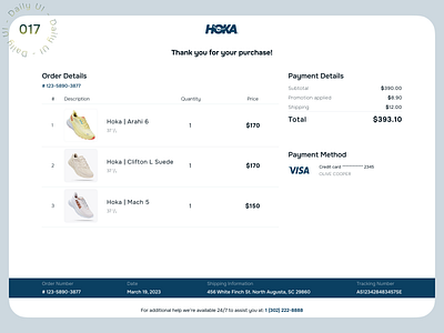 Daily UI Challenge - Day 17: Email Receipt dailyui day017 design email ui ux
