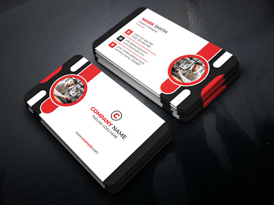 Creative & Modern Red Business Card Template modern card
