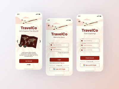 Travel App Sign in Page. mobile mobileapp sign in travel ui ux