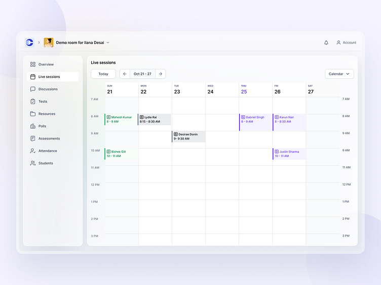 Demo Calendar by Rahul Rao on Dribbble