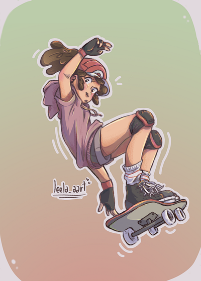 skater girl wo art arte design digital girl graphic design illustration illustrator motion graphics pokemon skater ui