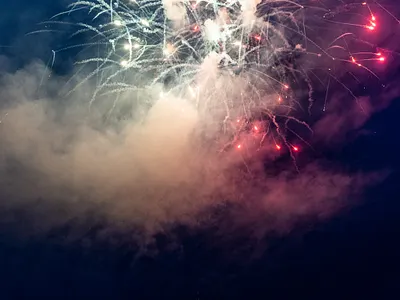 Fireworks at Glacier Lagoon