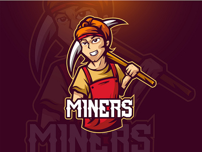 Miners Esport Mascot Logo Template esport esport face esport logo esport mascot game game face game mascot logo logo design mascot miners miners esport miners esport mascot miners logo miners mascot