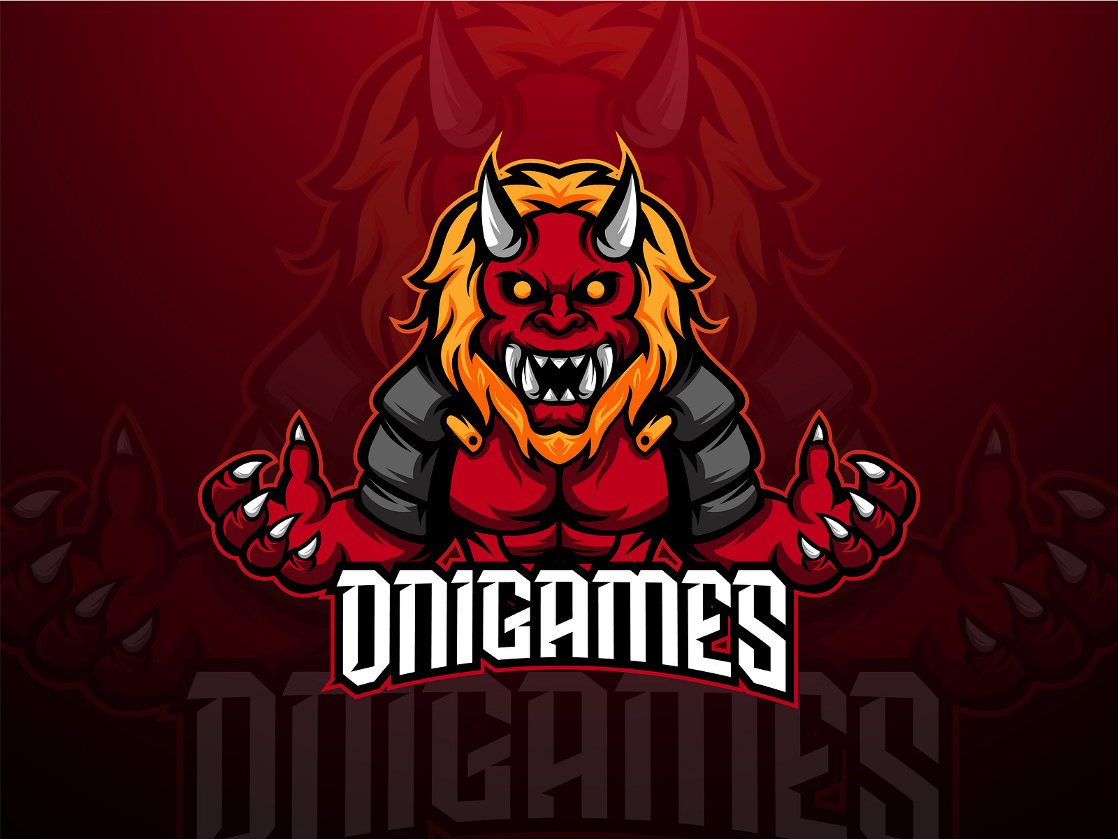 Onigames Esport Mascot Logo Template by Lokavora on Dribbble