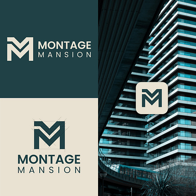 Montage Mansion Logo abstract app art branddesign brandidenty branding design flat graphic design icon illustration illustrator k letter logo logo design minimal monogram typography ui vector