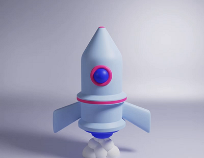 3D Rocket 3d blender cinema4d clay cute modelling realistic render rocket space