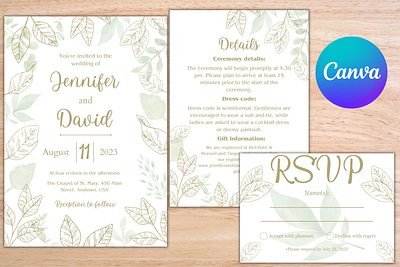 Garden Wedding Invitation graphic design