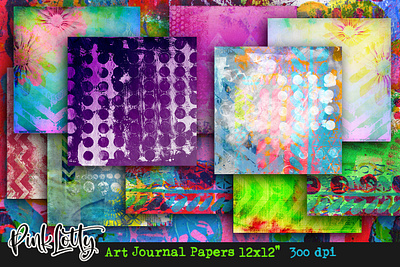 Art Journal Paper Pack 12x12 paper 300 dpi art journal paper pack commercial usage design graphic design